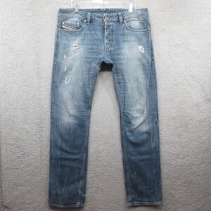 Diesel Safado Denim Jeans Mens 38x35 Mended Altered Distressed